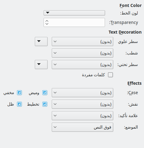 Font Effects Page Dialog Image