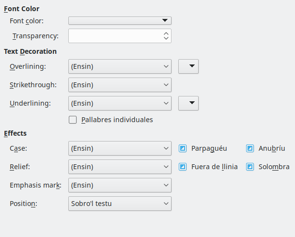 Font Effects Page Dialog Image