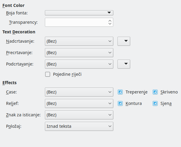Font Effects Page Dialog Image