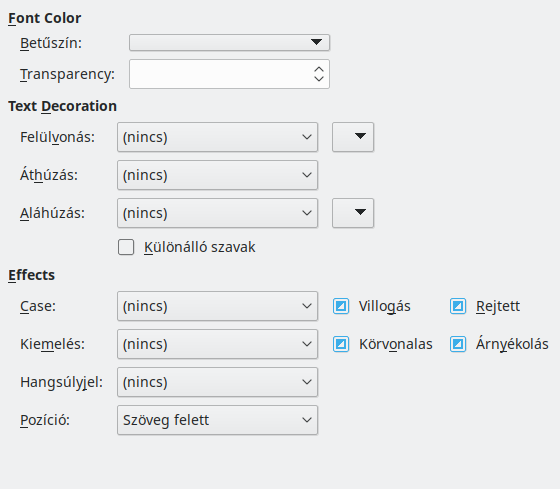 Font Effects Page Dialog Image