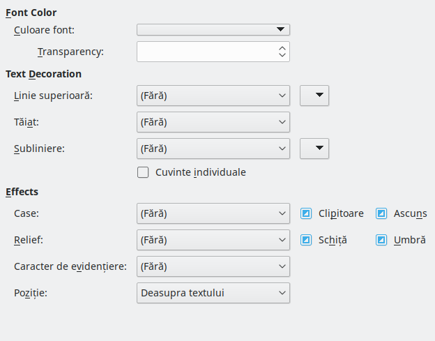 Font Effects Page Dialog Image
