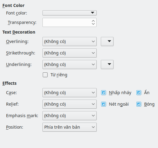 Font Effects Page Dialog Image