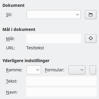 Billede af dialogen Hyperlink-dokumenter
