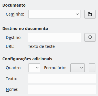 Imagem da caixa de diálogo Hiperlink Documentos