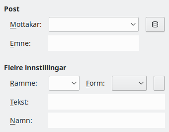 Dialogvindauget for hyperlenkje – e-post