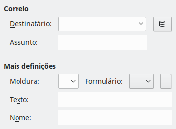 Imagem da opção E-mail, caixa de diálogo Hiperligação