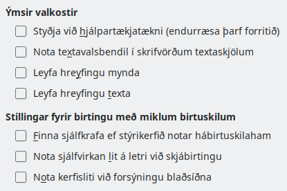 Options Accessibility Dialog Image