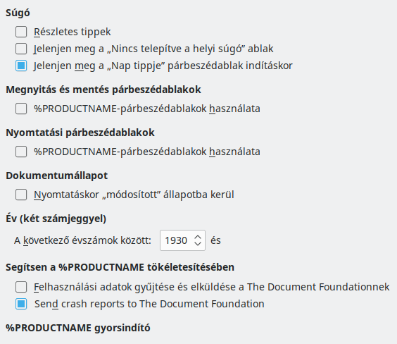 Options General Dialog Image