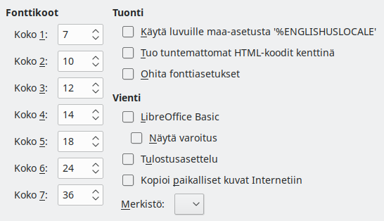 Options HTML Dialog Image