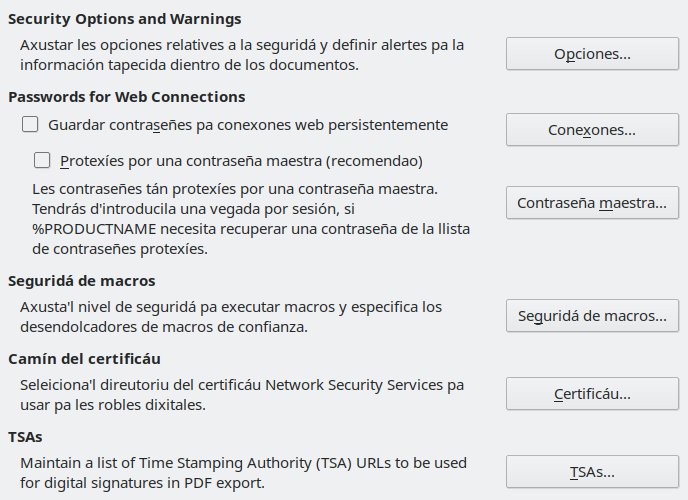 Options Security Dialog Image