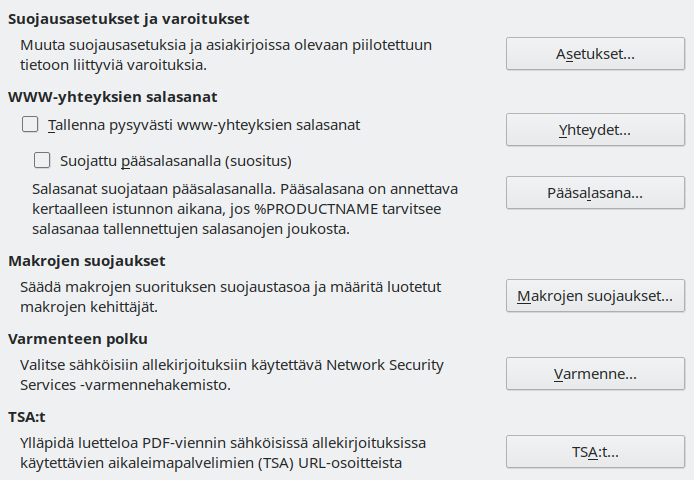 Options Security Dialog Image