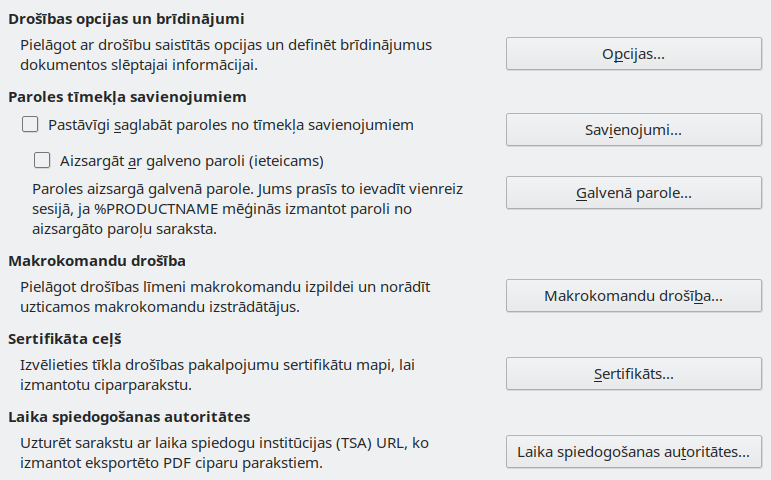 Options Security Dialog Image