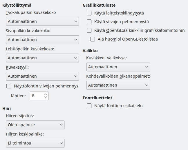 Options View Dialog Image