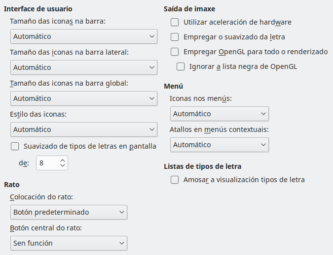 Imaxe da caixa de diálogo da vista de opcións