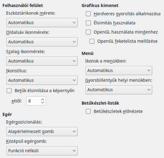 Options View Dialog Image