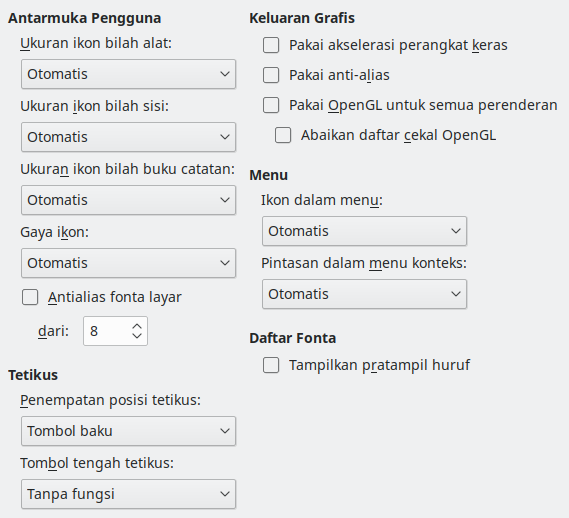 Gambar Dialog Tampilan Opsi
