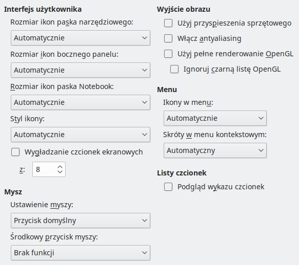 Options View Dialog Image