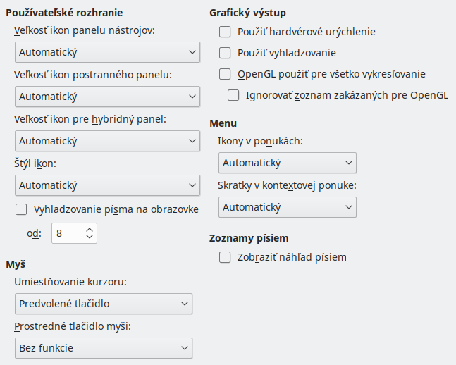 Options View Dialog Image