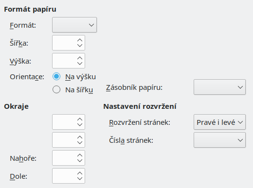 Karta Formát stránky