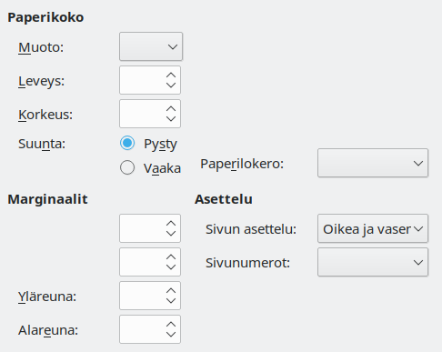 Page format tab page