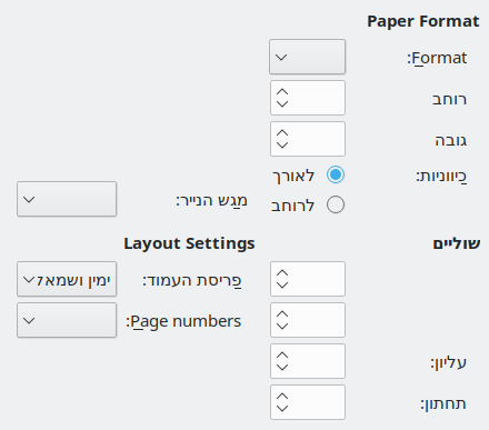 Page format tab page