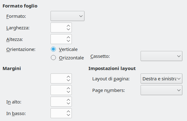 Scheda Formato pagina