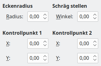 Register Schräg stellen / Eckenradius 