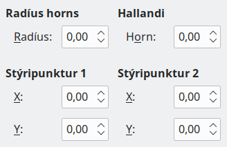 Slant and Corner Radius tab page