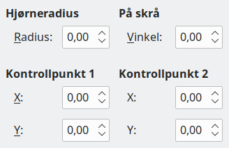 Hellning og Hjørne and Corner Radius faneside