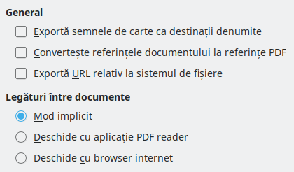 PDF Export Links Options Dialog Image