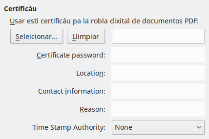 PDF Export Digital Signature Options Dialog Image
