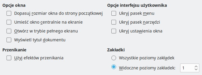 PDF Export User Interface Options Dialog Image