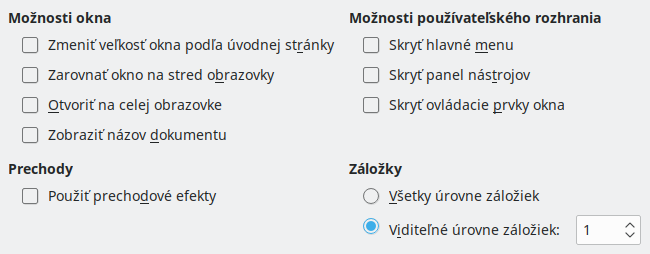 PDF Export User Interface Options Dialog Image