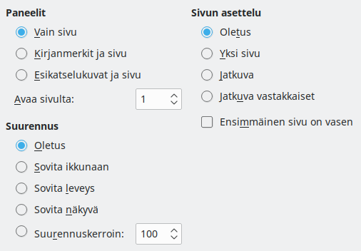 PDF Export View Options Dialog Image