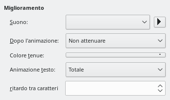 Finestra di dialogo Effetti di animazione avanzati