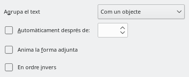 Diàleg d'animació de text
