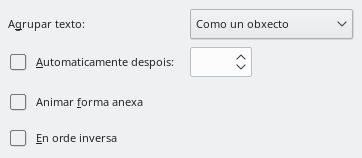 Caixa de diálogo Animación do texto