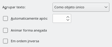 Caixa de diálogo Animação de texto
