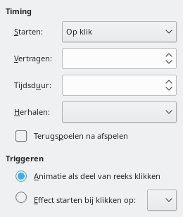 Dialoogvenster Aangepaste animatietiming