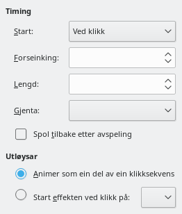 Dialogvindauget for brukardefinert animasjonstiming