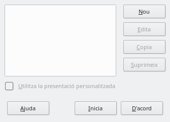 Diàleg de presentacions de diapositives personalitzades
