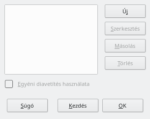 Custom Slide Shows Dialog