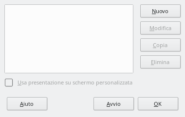 Finestra di dialogo Presentazione personalizzata