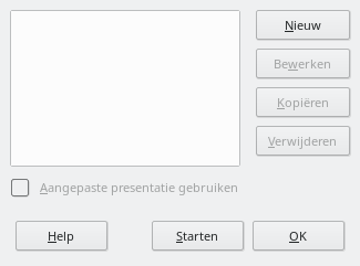  Dialoogvenster Aangepaste presentaties