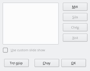 Custom Slide Shows Dialog