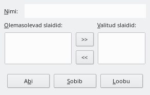 Ekraanipilt kohandatud slaidiseansi loomise dialoogist