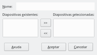 Caixa de diálogo Definir presentación de diapositivas personalizada