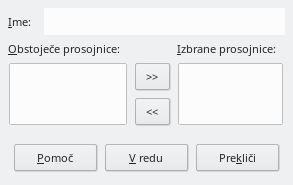 Slika pogovornega okna Določi projekcijo po meri