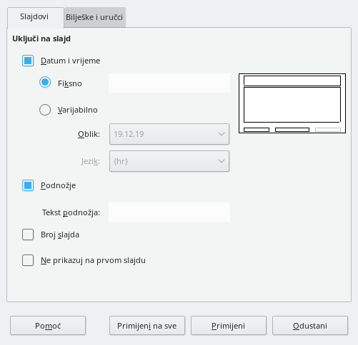 Header Footer Dialog