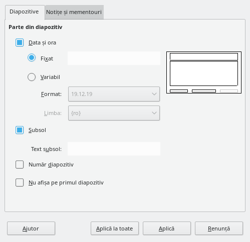 Header Footer Dialog